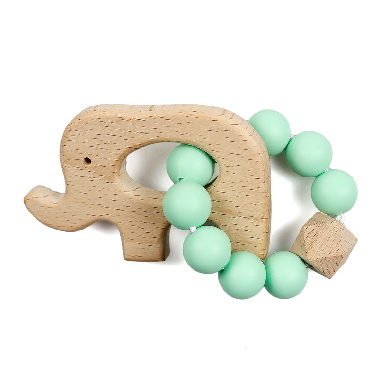 Soothing Silicone Baby Teether Animal Rattle Portable Nontoxic